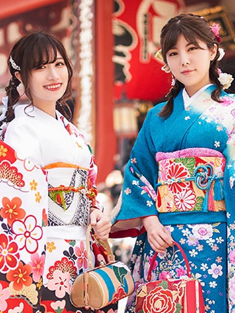 日本東京淺草寺蕾絲//浴衣和服租賃體驗簡易髮型配飾齊全 琉璃