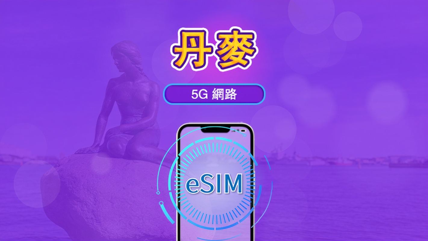 丹麥 | 5G/4G eSIM|總量計劃|24小時計費|7–30日|QR 碼