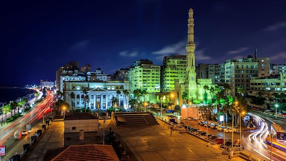 Alexandria night tour with sea food dinner
