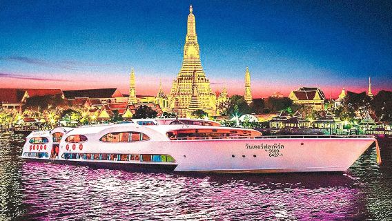 Bangkok Night Cruise on Chao Phraya River: Pearl/Royal Princess/Magnolia/Opelin/Orangka (Buffet Food and Beverages+ Show)