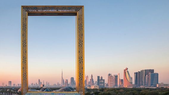 Dubai Frame tour & Marina Dhow Dinner Cruise with Private Roundtrip Transfer