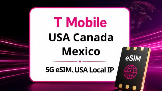 5G eSIM for the US, Canada, and Mexico | US T-Mobile Local IP | Total Storage 2GB-10GB | 5-15 Days | US/Canada/Mexico & International Calls | Daily Rates | QR Code