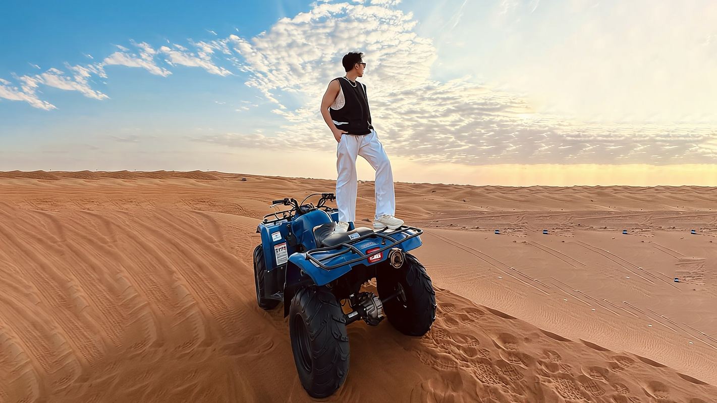 두바이 사막 사파리 버기 자율 주행 오프로드 1000CC, 오토바이 70cc/350cc 체험