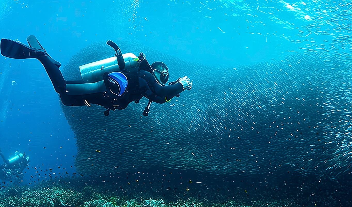 Desde Cebú: Excursión de un día para hacer snorkel con el cardumen de sardinas en Moalboal y aventura en el cañón de las Cataratas de Kawasan en Badian
