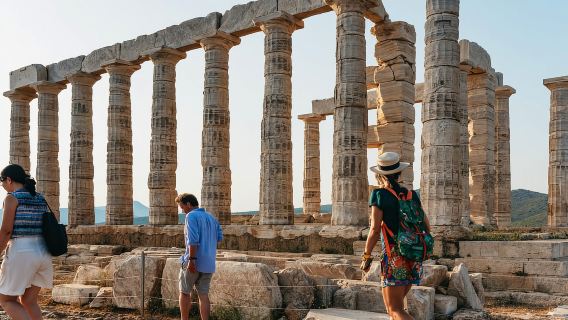 Athens: Chuyến đi ngắm hoàng hôn nửa ngày ở Mũi Sounion và Đền Poseidon