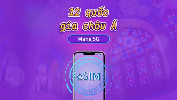 eSIM châu Á (12 quốc gia) | Hỗ trợ 4G/5G | Gói tổng thể | Thời hạn hiệu lực 365 ngày | Thanh toán 24 giờ | Cần xác minh tên thật cho Hồng Kông và Đài Loan | Mã QR