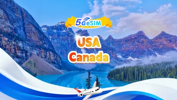 United States/Canada 5G eSIM | Multiple networks · supports all AI & TikTok | 500MB/day–total 100GB | 1–60 days | 24 hr billing | QR code