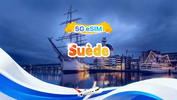 Carte SIM 5G Suède | Forfait complet | 1 à 30 Go | 3 à 30 jours | 24h | Code QR