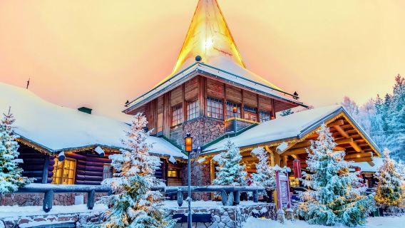 Experience a Fairytale Arctic Atmosphere in Rovaniemi, Finland with an Overnight Stay at Santa Claus Village to Witness the Northern Lights