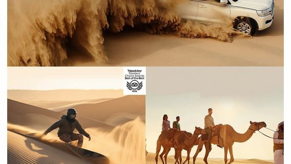 Doha Desert Safari Dune bashing,Sandboarding,CamelRide,Inland Sea