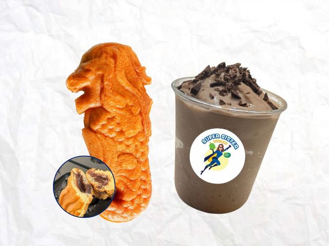 Paquete de chocolate: León merlion de chocolate + batido de durian con chocolate