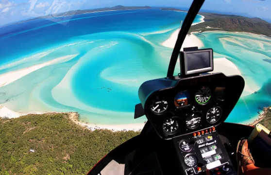 聖靈羣島白天堂海灘2人私人直升機觀光（停留白天堂沙灘|漢密爾頓島出發）