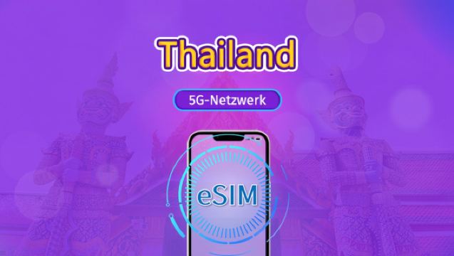 Thailand | 5G eSIM | Tagespass/Gesamtpaket | 24-Stunden Abrechnung | 1–30 Tage | QR-Code
