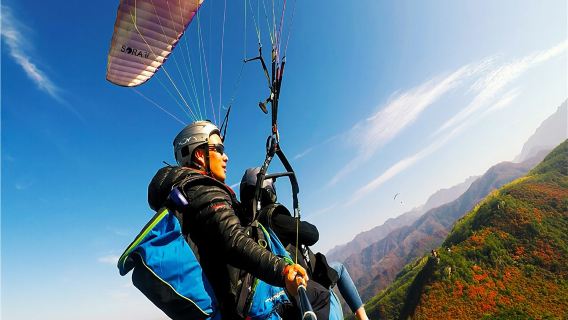 西安風之翼滑翔運動俱樂部滑翔傘飛行體驗【專業教練帶飛+贈送GoPro影片拍攝】