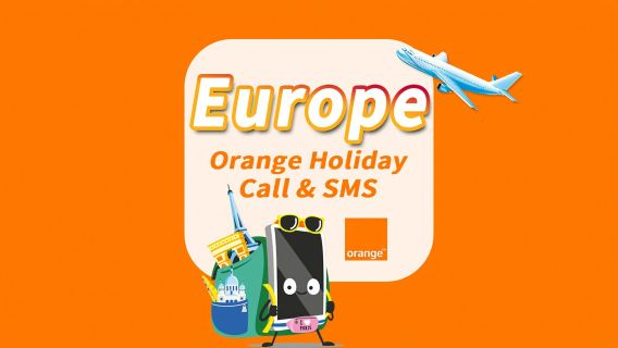 European eSIM | Orange | 5G/4G | Calls and Texts | French Number with Calls and Texts | Travel and Business Internet QR Code
