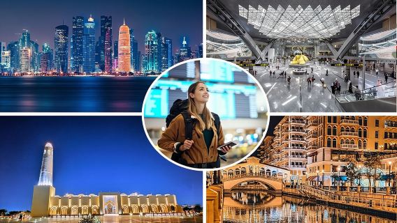 Tour notturno privato della città di Doha dall'aeroporto di Doha