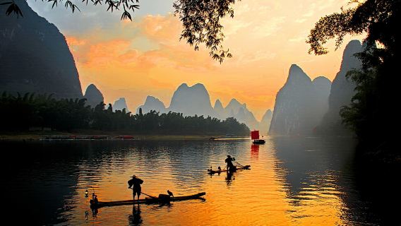 Depart from Guilin: Lijiang River Four-star Cruise & Yulong River Rafting(Chinese Service)