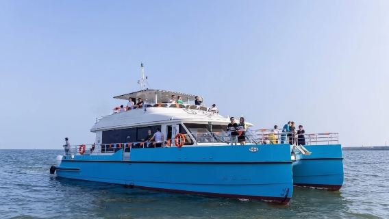 【青島遊艇出海】青島70英尺雙體船包船出海團建觀光感受青島海上風情