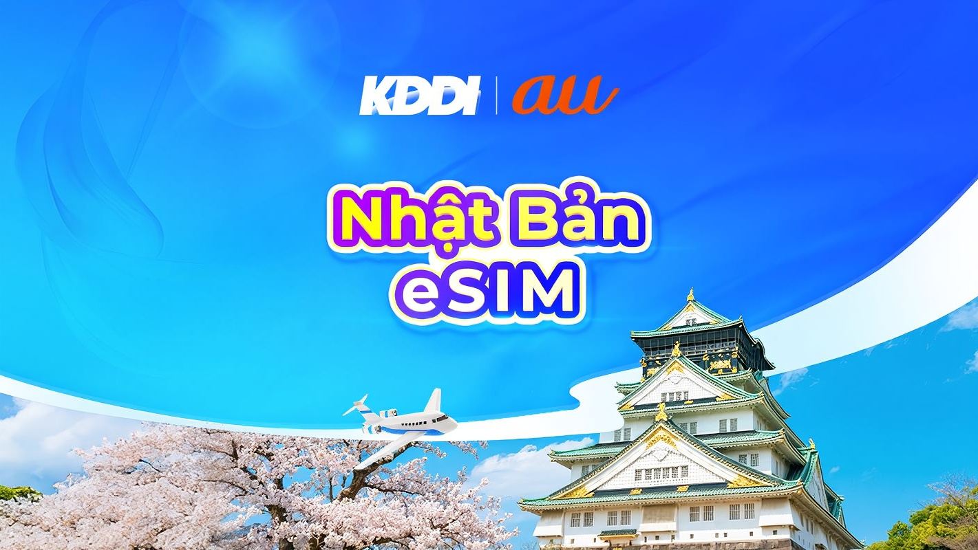 Nhật Bản au KDDI 5G eSIM | TikTok & ChatGPT có sẵn | Gói theo ngày/Gói data tổng | 3–31 ngày | Tính theo ngày tự nhiên | Mã QR