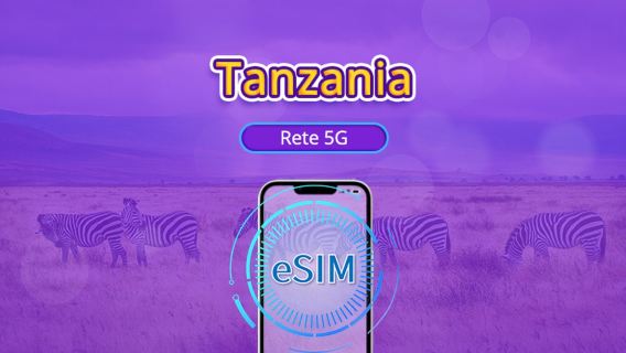 Tanzania | eSIM 5G/4G | Supporta TikTok & Google Maps | Pacchetto giornaliero/dati | Tariffazione 24 ore | 1-30 giorni | Codice QR
