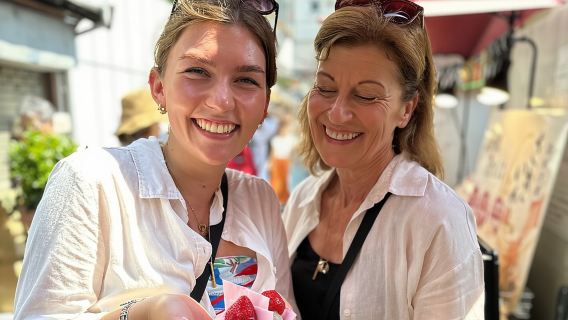 Tour gastronomico e a piedi del mercato ittico di Tsukiji a Tokyo