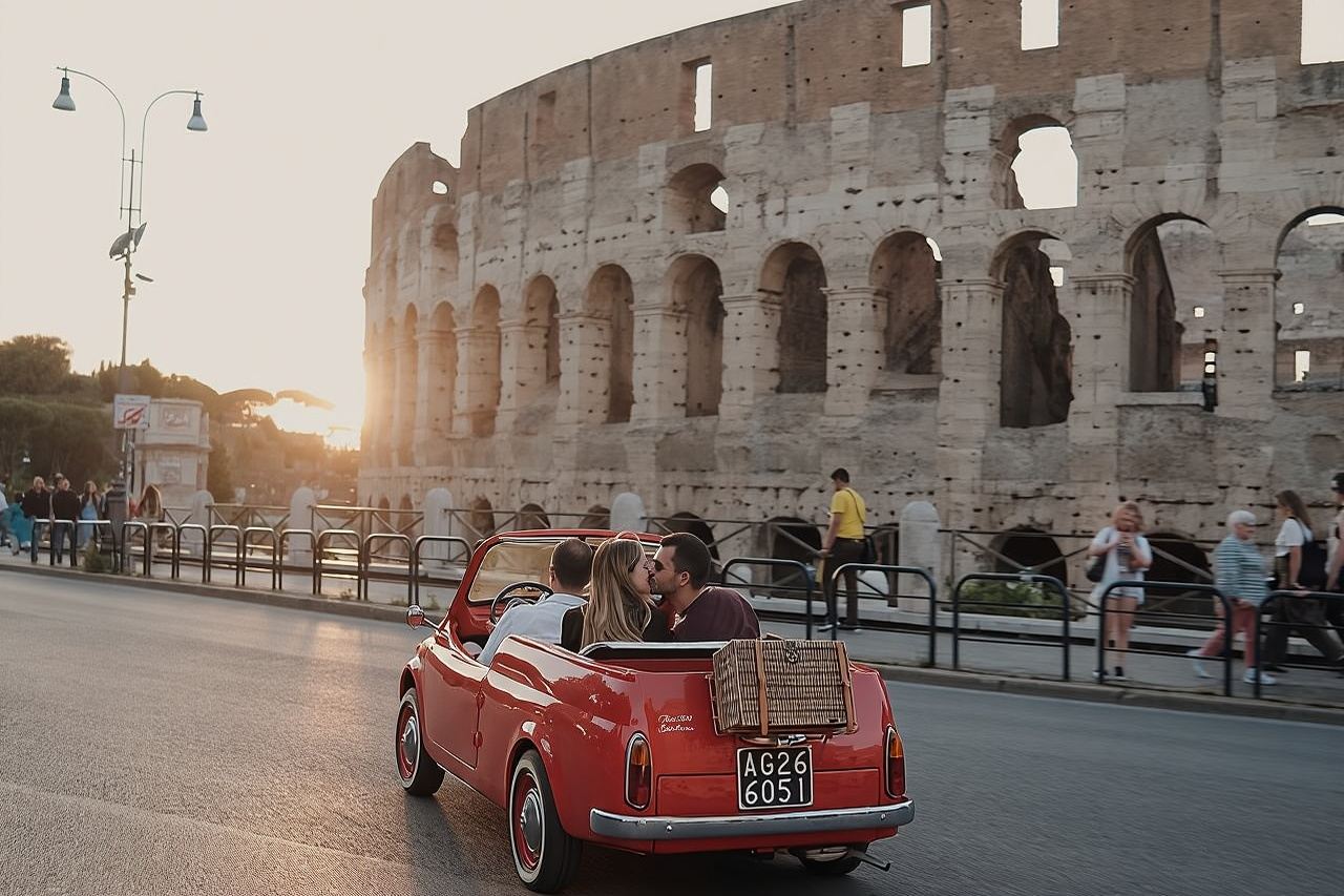 Fiat 500 Cabriolet d'epoca: tour semi-privato dei luoghi più importanti di Roma