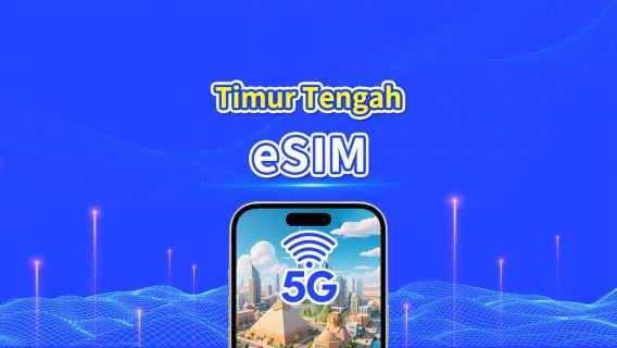 eSIM Timur Tengah | Termasuk Uni Emirat Arab / Arab Saudi / Qatar / Bahrain / Kuwait / Mesir, dll. | 1–30 hari | Penagihan 24 jam | QR Code