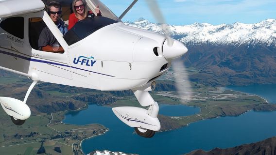 Experiencia de vuelo U-Fly en Wanaka, Nueva Zelanda / Avión monomotor de ala fija [opción de instructor en chino + múltiples franjas horarias y horarios disponibles]