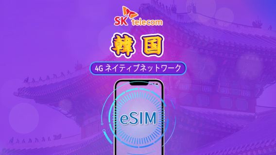韓国SKT｜4G eSIM｜デイパス｜通話＋SMS｜24時間課金｜1～90日｜QRコード