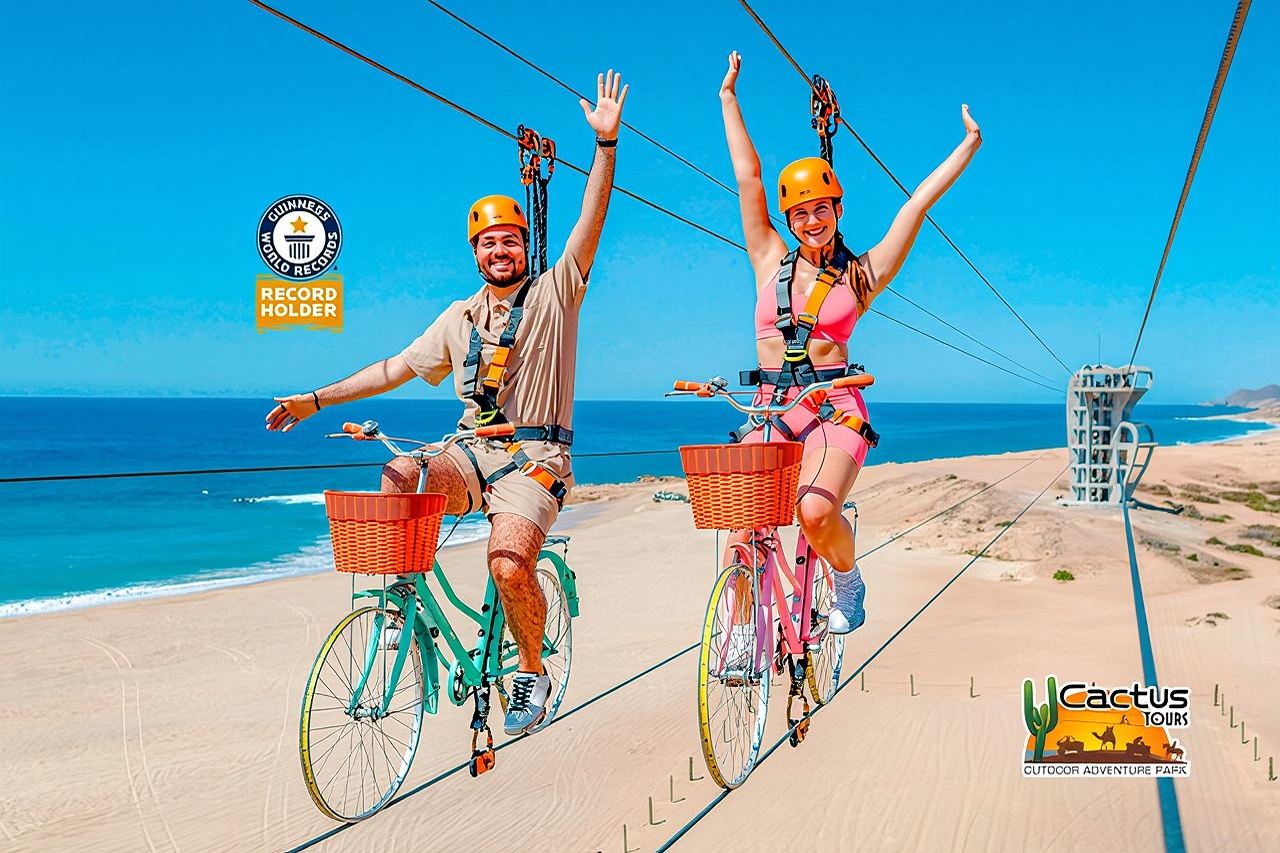 Nueva atracción: Bicicleta aérea Guinness con récord mundial en Los Cabos
