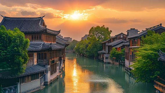 10點集合：杭州西湖+西湖遊船+烏鎮西柵+西柵夜景一日遊