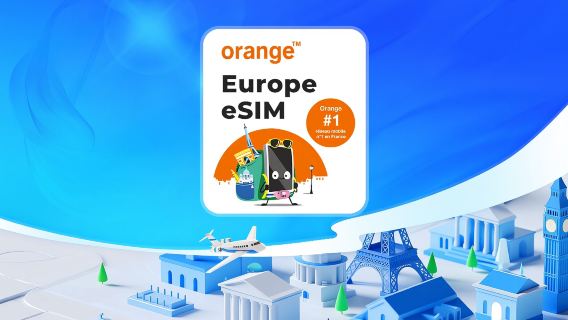 Europe Orange 4G/5G eSIM | Total 20GB/50GB/100GB | Calls + SMS | Calendar-Day Billing | QR code