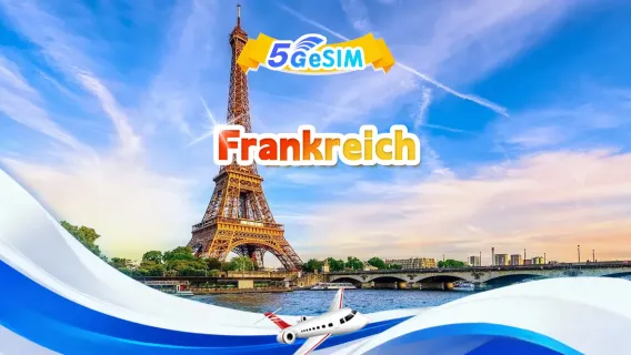 Frankreich 5G eSIM | Unterstützt alle AI & TikTok · Duales Netzwerk | 500 MB/Tag - Gesamtvolumen 100 GB | 1-60 Tage | 24-Stunden-Abrechnung | QR-Code