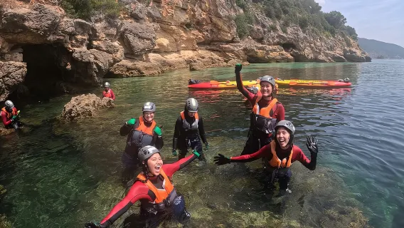 Full Day Kayak and Coasteering Adventure from Lisbon with Lunch