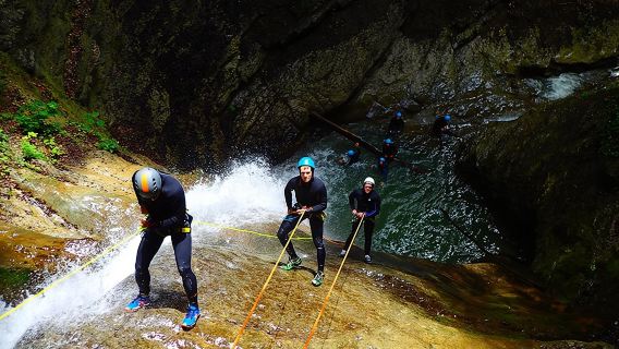 Canyoning sensation of Angon on the shores of Lake Annecy