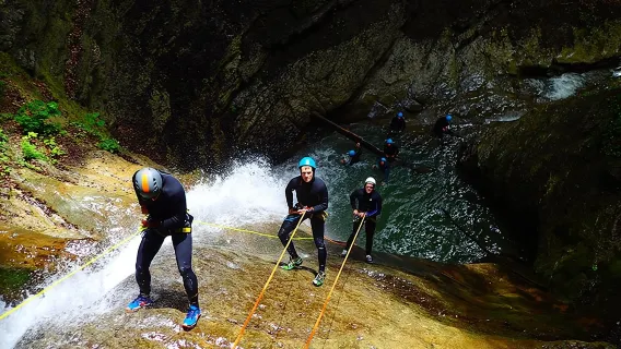 Canyoning sensation of Angon on the shores of Lake Annecy