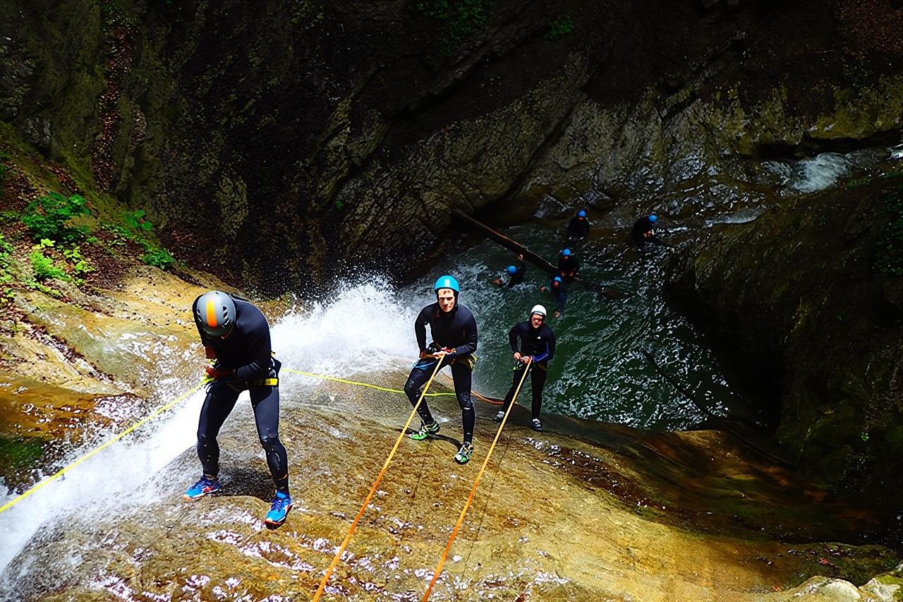 Canyoning sensation of Angon on the shores of Lake Annecy
