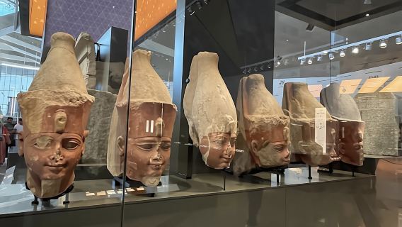 New Grand Egyptian Museum and Giza Pyramids from Sharm by Plane