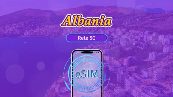 Albania | eSIM 5G | Supporta TikTok e ChatGPT | Pacchetto giornaliero/dati | Addebito ogni 24 ore | 1-30 giorni