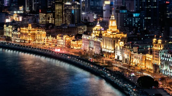 Shanghai, China + Wukang Road + Yuyuan Road + Huaihai Middle Road + People's Square Bund Mehrsprachiger Reiseleiter R