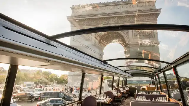 Bustronome Paris view bus restaurant [Enjoy French cuisine while touring downtown Paris|Panoramic dining car|Hidden Gems of Paris|Passing by iconic attractions