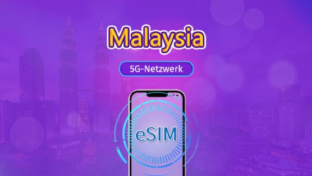 Malaysia | 5G eSIM | Tagespass/Gesamtpaket | 24-Stunden Abrechnung | 1–30 Tage | QR-Code