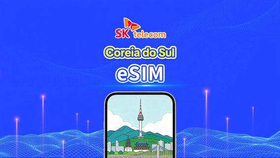 Coreia do Sul SKT 4G eSIM | Dados ilimitados · Suporte completo para AI & TikTok | 1–90 dias | Cobrança a cada 24 horas | QR Code