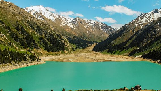 Tasik Big Almaty - lawatan sehari Alatau (+ gaung Ayu) biru