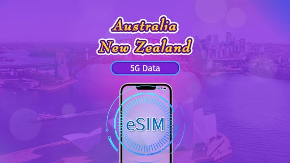 Australia/New Zealand | 5G/4G eSIM | Day Pass/Total Package | 24H Billing | 1-30 days | QR code