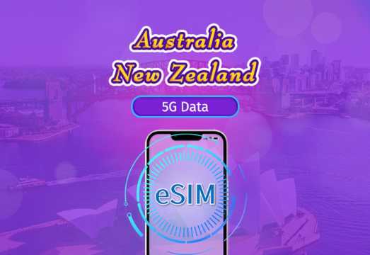 Australia/New Zealand | 5G/4G eSIM | Day Pass/Total Package | 24H Billing | 1-30 days | QR code AUD 1.11