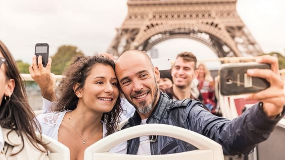 Vé chuyến du lịch châu Âu - Vé thông 1/2 ngày xe buýt ngắm cảnh hop-on hop-off tại trung tâm Paris, Pháp (có hướng dẫn bằng tiếng Trung + bao phủ các điểm tham quan chính trong thành phố)