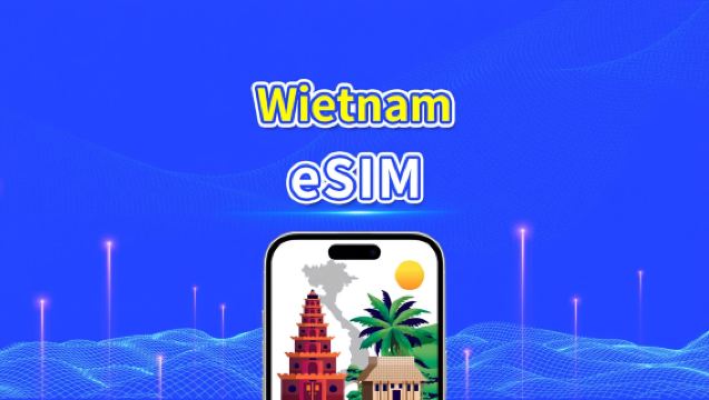 Wietnam eSIM | 4G | Pakiet dzienny/Pakiet danych | Doba kalendarzowa | Kod QR