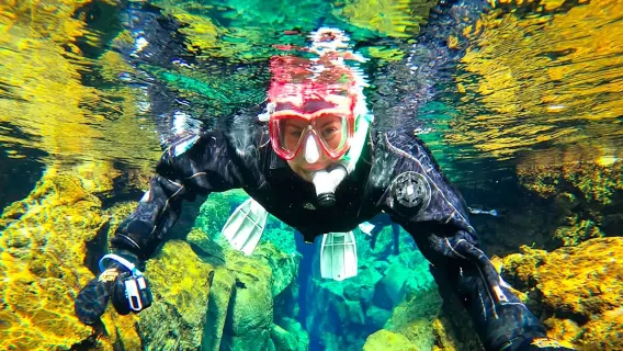 3-Hour Scuba & Snorkeling diving in Silfra, Reykjavik, Iceland [Same as the Golden Circle, Silfra, Ice Crevice, Snacks & Pickup Optional]