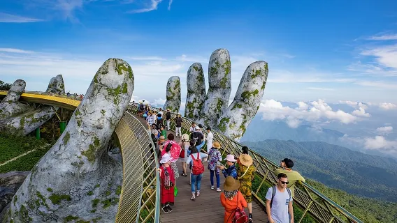 Golden Bridge -Ba Na Hills including buffet lunch ,Cable car 2 way From Da Nang